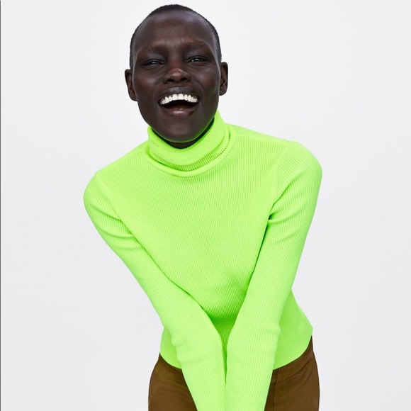 Zara | Sweaters | Zara Neon Turtleneck 
